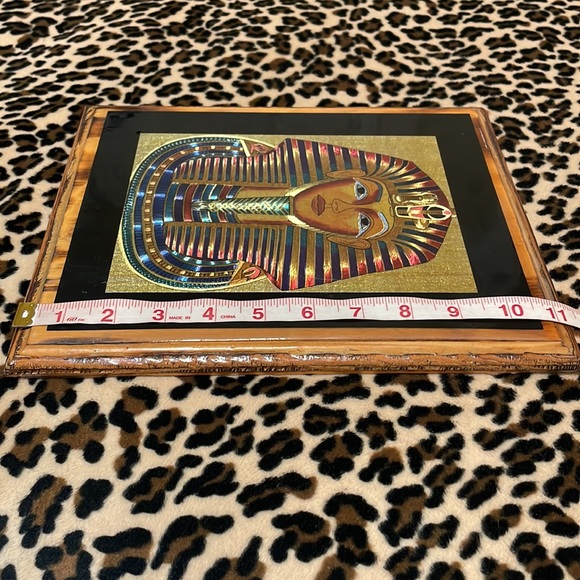 KING TUT Gold Mask 💛 Wood Frame Art Egypt Pharaoh Africa History Royalty Hiero - Picture 13 of 15